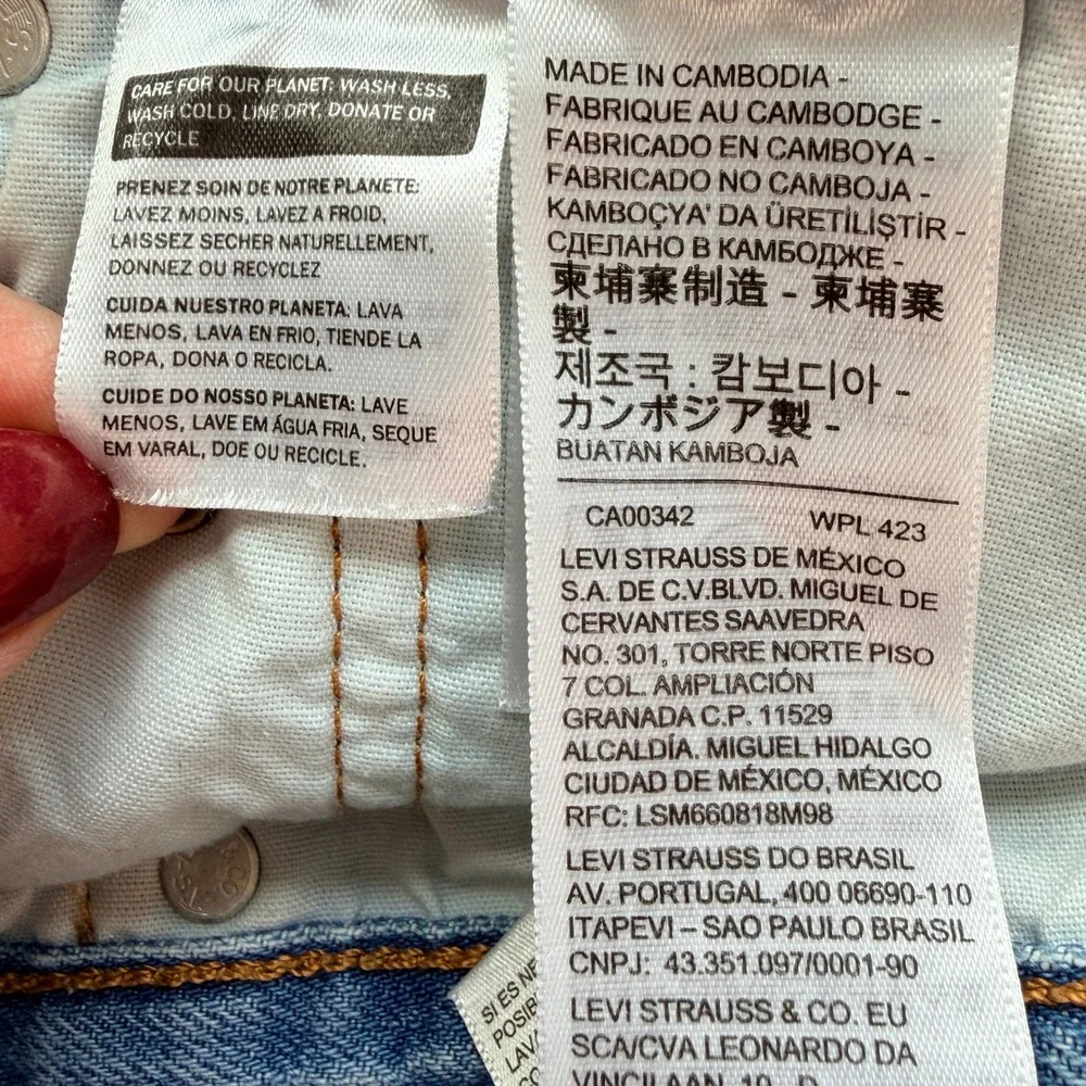 Levis 501 Original Cutoff Denim Shorts Size 28 Medium Wash Blue Excellent‎